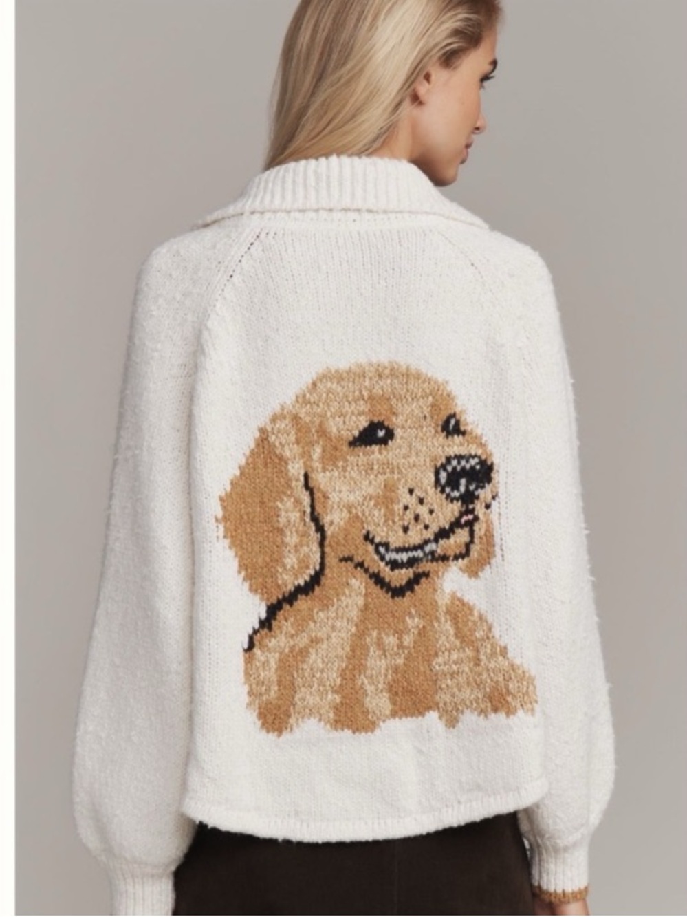 Anthropologie Pilcro The Jesse Dog Icon Intarsia Cardigan Sweater NWOT - Picture 11 of 11